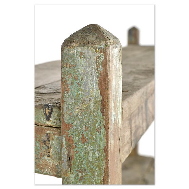 Shelf on Patinated Wooden Legs For Sale - Image 6 of 7