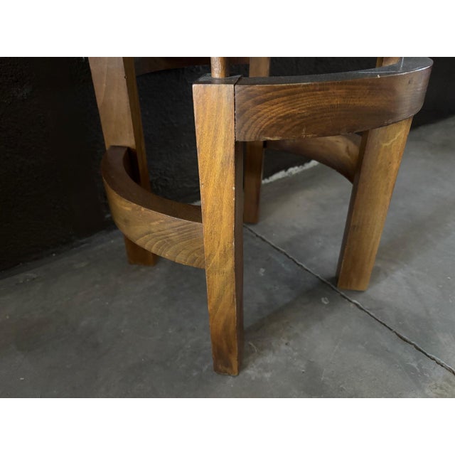 Vintage Art Deco Geometric Low Stools, France, 1930s, Set of 3 For Sale - Image 6 of 10
