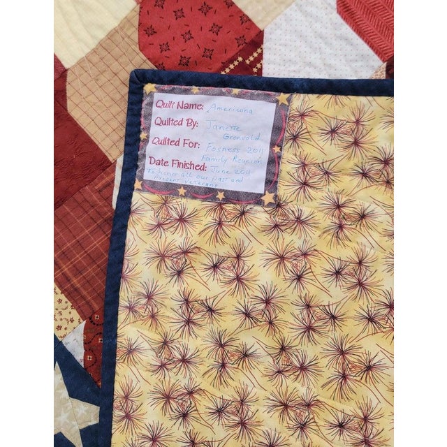 Red 20Thc Folky Flag Quilt For Sale - Image 8 of 9