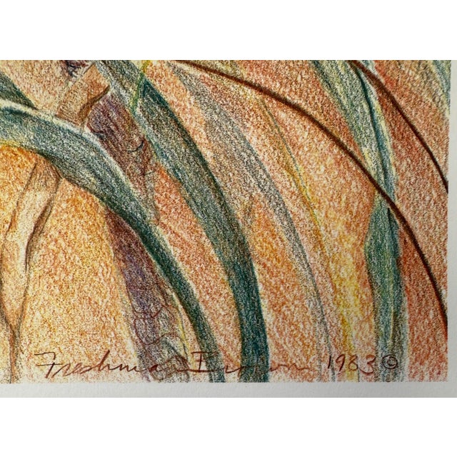 1984, Grey Crowned Crane, Offset Lithograph Print, Artist Louise Freshman Brown For Sale - Image 4 of 6