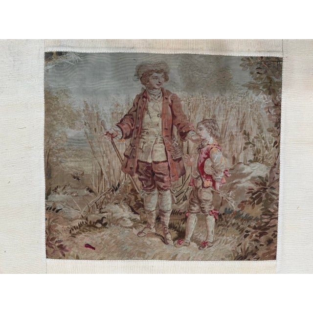 French Mid-19th Century French Figural Tapestry Depicting Children in Pastoral Landscape For Sale - Image 3 of 8