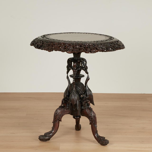 Antique Anglo Indian Carved Rosewood Table For Sale - Image 9 of 14