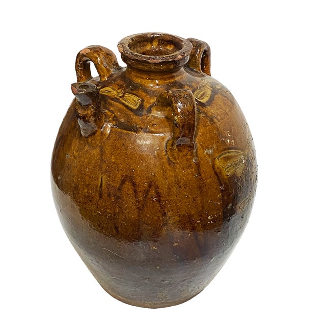 Old Asian Earthenware Pottery Storage Jar 15" H For Sale - Image 11 of 12
