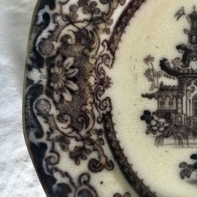 Mid 19th Century 19th Century Podmore & Walker "Corean" Pattern Mulberry Plate For Sale - Image 5 of 10