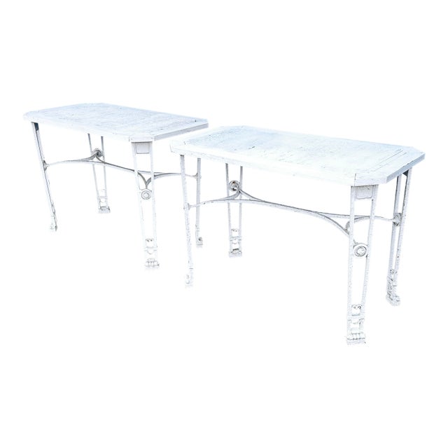 1920s Wrought Iron Potting Tables in the Manner of Maison Jansen For Sale