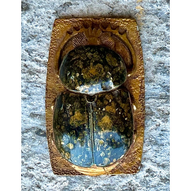 Black Late 20th Century Vintage Boho Gilt Tipped Scarab Sculpture For Sale - Image 8 of 8