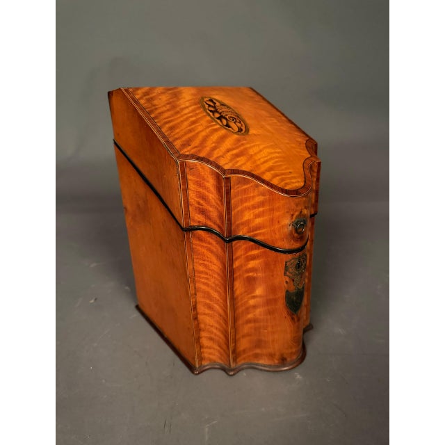 18th Century English Satinwood Document Box With Exotic Wood & Silver Inlay, Circa 1780 For Sale - Image 11 of 18
