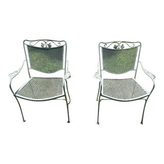 1970s Wrought Iron Patio Chairs - Set of 2 For Sale