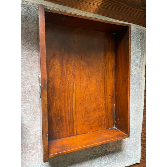 Mid 20th Century Solid Wood Campaign 3-Drawer Dresser / Bedside Table / End Table - Set of 2 For Sale - Image 16 of 17
