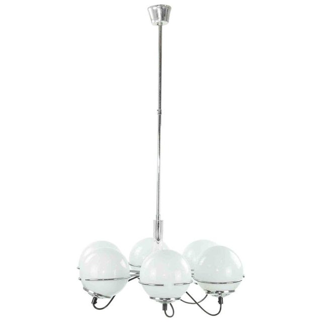 Vintage Six Light Chandelier by Targetti Sankey, 1970s For Sale - Image 9 of 9