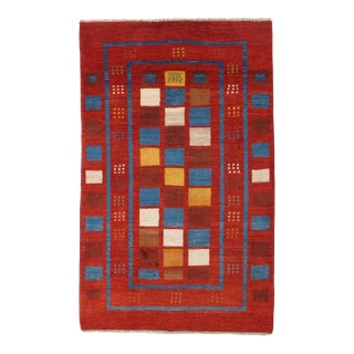 Vintage Hand-Knotted Persian Gabbeh Rug 4'6" X 7'2" For Sale