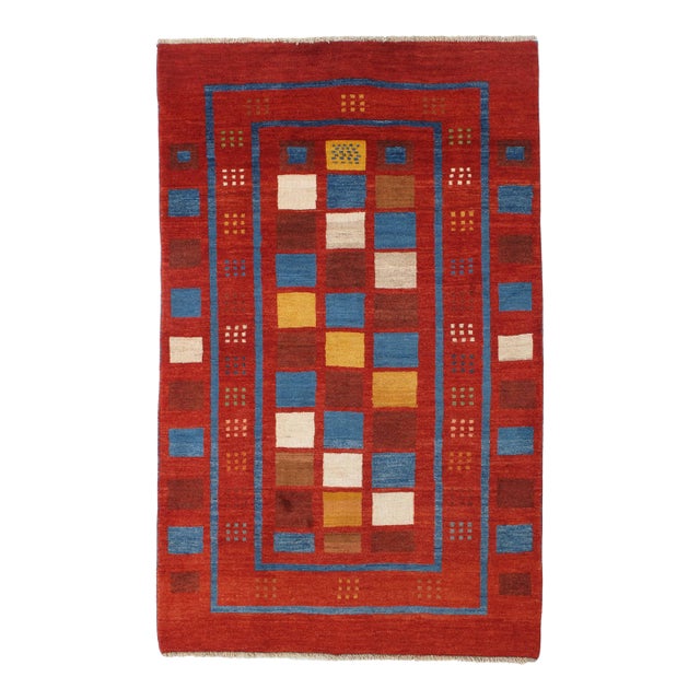 Vintage Hand-Knotted Persian Gabbeh Rug 4'6" X 7'2" For Sale