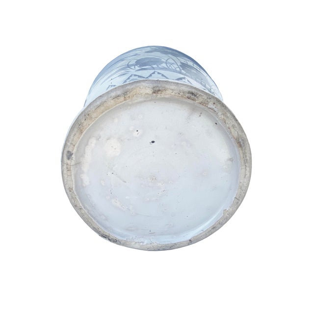 Ceramic Unique Cornflower Blue-and-Gray Pottery Baluster Jar For Sale - Image 7 of 12