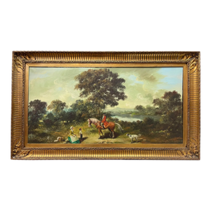 A Big Painting of a Picnic by Miguel Montaner (Spanish, 1917-2017)