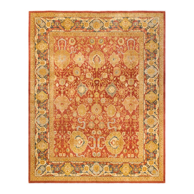 Orange Mogul, One-of-a-Kind Hand-Knotted Area Rug in Orange, 8' 1" x 10' 1" For Sale - Image 8 of 8