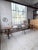 Wood Trestle Farm Table and Benches, 1950s, Set of 3 For Sale - Image 7 of 18