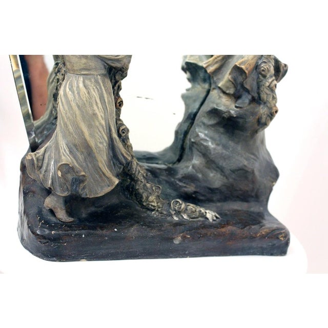 Antique Mirror with Figurines from Goldscheider, 1890s For Sale - Image 12 of 17