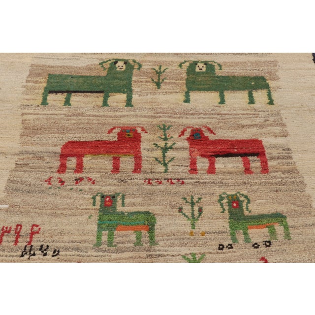 1950s Vintage Pictorial Animal Gabbeh Rug by Rug & Kilim, Afghanistan, 1950-1959 For Sale - Image 5 of 10