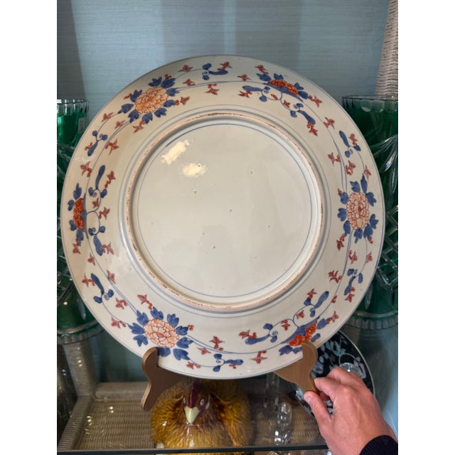 Antique Japanese Imari Charger Plate | Meiji Period Porcelain, Hand-Painted Floral Scenes For Sale In Phoenix - Image 6 of 6