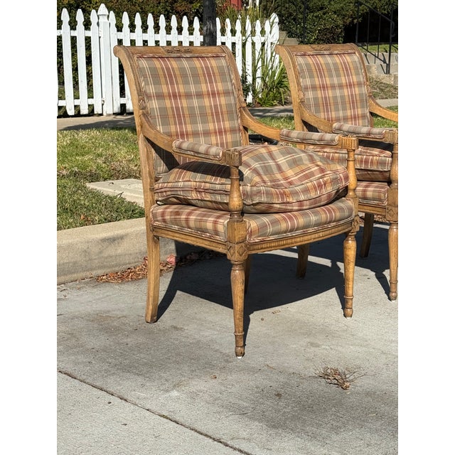 Beige Pair of Mid 20th Century of French Directoire Style Arm Chairs For Sale - Image 8 of 12