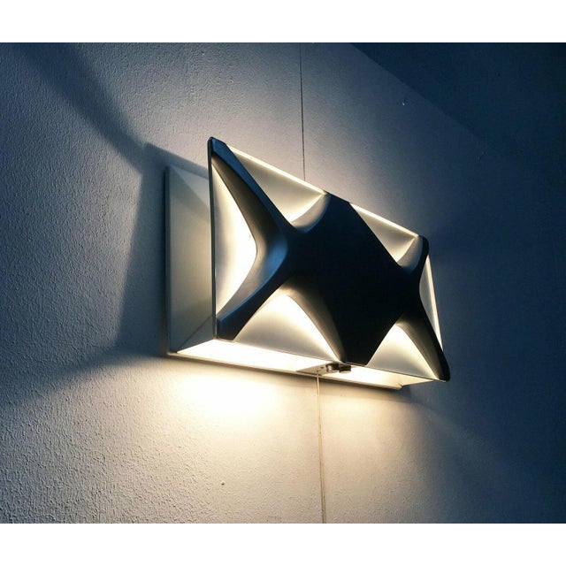 Metal Mid-Century Space Age Cross Oyster Style Wall Lamp by Klaus Link for Heinz Neuhaus Leuchten, Germany, 1960s, Set of 2 For Sale - Image 7 of 18