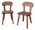 Rustic Carved and Stained Pine Chairs, Sweden, 1940s, Set of 2 For Sale