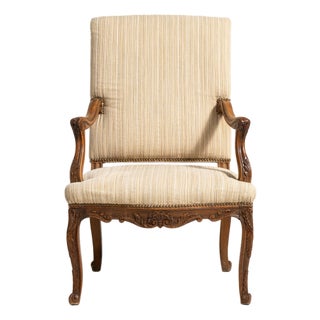 Louis XV Oak Throne Chair, Rococo Style, France, 19th Century For Sale