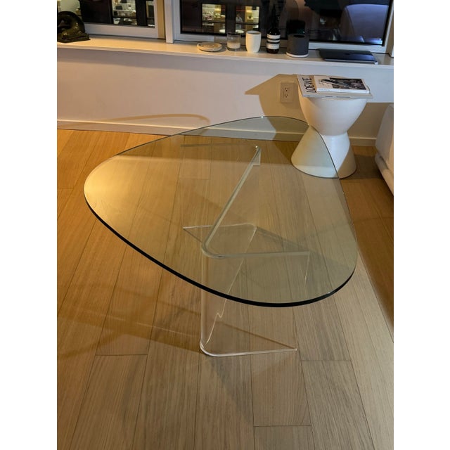 Mid-Century Modern 1970s Vintage Mid-Century Lucite Z-Shaped Coffee Table Base For Sale - Image 3 of 11
