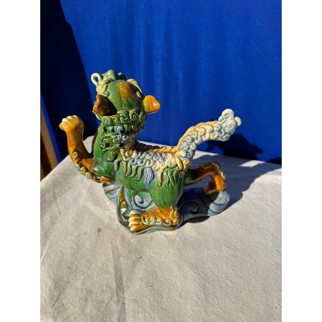 Ceramic 1970s Asian Style Ceramic Foo Dog Sculpture For Sale - Image 7 of 9