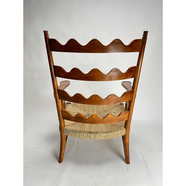 1940s Mid-Century Sculptural Cherrywood Armchairs by Paolo Buffa, Italy, 1940s, Set of 2 For Sale - Image 5 of 9