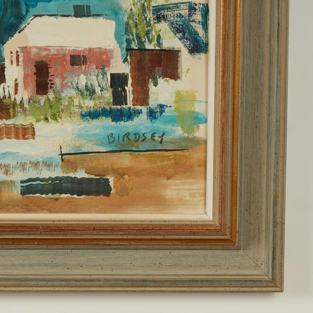 Vintage Modernist Painting of a Bermuda Bayscape by Alfred Birdsey For Sale - Image 10 of 12