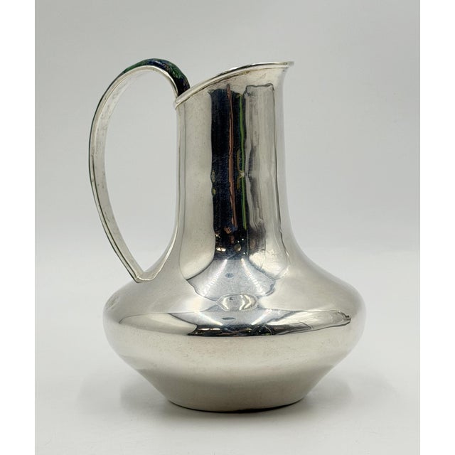 Silver Vintage Los Castillo Taxco Silver Plate, Malachite & Lapis Lazuli Water Pitcher For Sale - Image 8 of 18