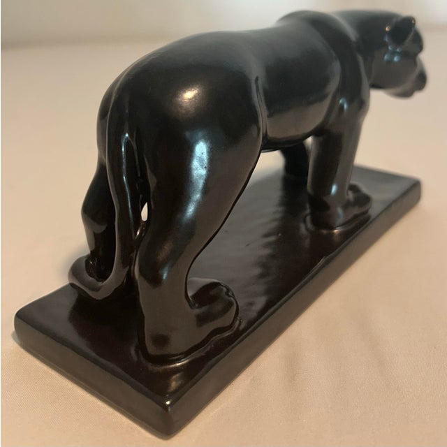 Black Mid Century Modern Vintage Gumps Lion Bookends For Sale - Image 8 of 10