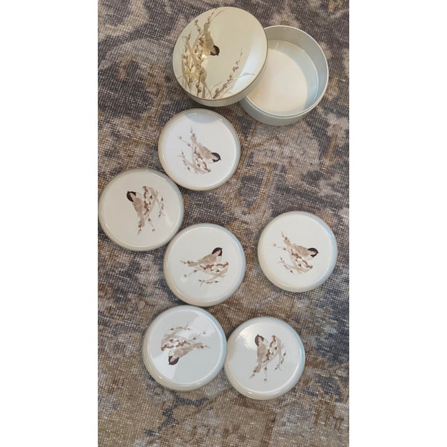 Vintage 1980s 9-Piece Otagiri Japan Chickadee & Pussy Willow Vanity and Desk Set For Sale In Providence - Image 6 of 7