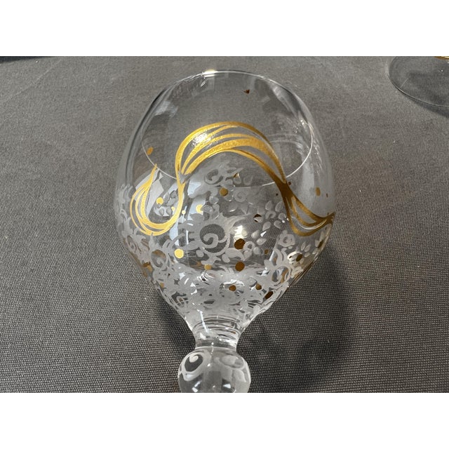 Vintage Crystal Glasses Magic Flute Model by Bjørn Wiinblad for Rosenthal, 1960s, Set of 5 For Sale - Image 4 of 12