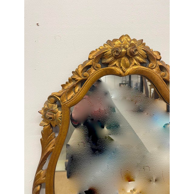 Vintage French Rococo Baroque Style Wall Mirror For Sale - Image 9 of 9