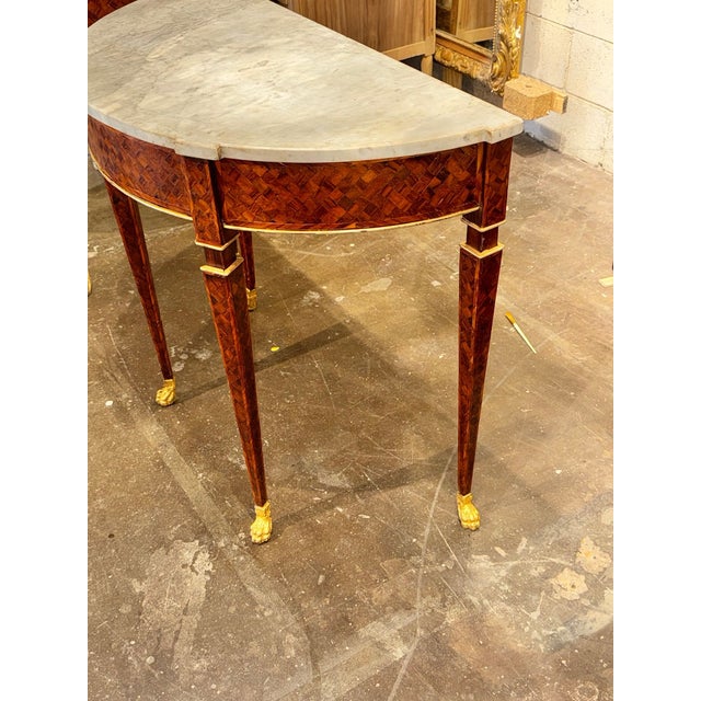 19th Century Pair of 19th C. Italian Walnut Consoles For Sale - Image 5 of 9