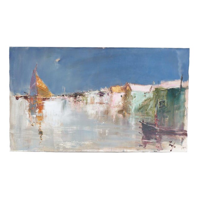 Renzo Piccoli, Marine Fresco, Oil on Canvas For Sale