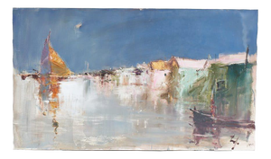 Renzo Piccoli, Marine Fresco, Oil on Canvas
