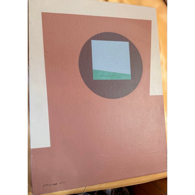 Abstract 1990’s Abstract Oil Painting by Darrell Crisp. Signed and Dated. For Sale - Image 3 of 9