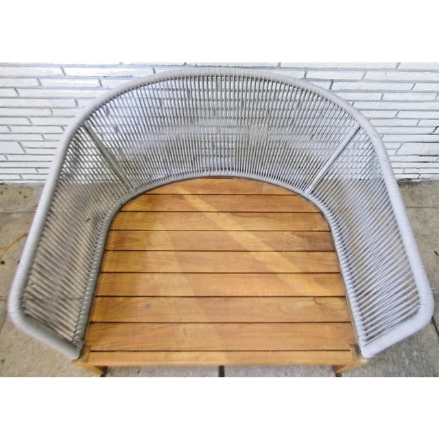 Contemporary Harbour Outdoor Avalon Lounge Chair Natural Teak and Olefin Rope For Sale - Image 3 of 10
