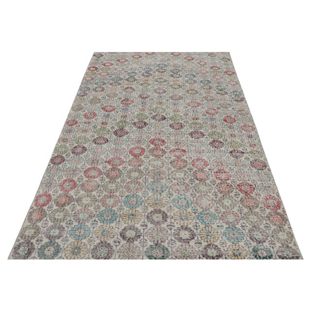 Traditional Vintage Zeki Müren Rug With Polychromatic Floral Patterns, From Rug & Kilim For Sale - Image 3 of 7