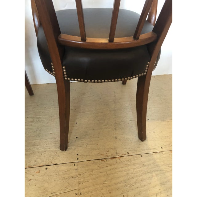 1960s Regency Style Mahogany & Chocolately Leather Desk Armchair -One Available For Sale - Image 5 of 8