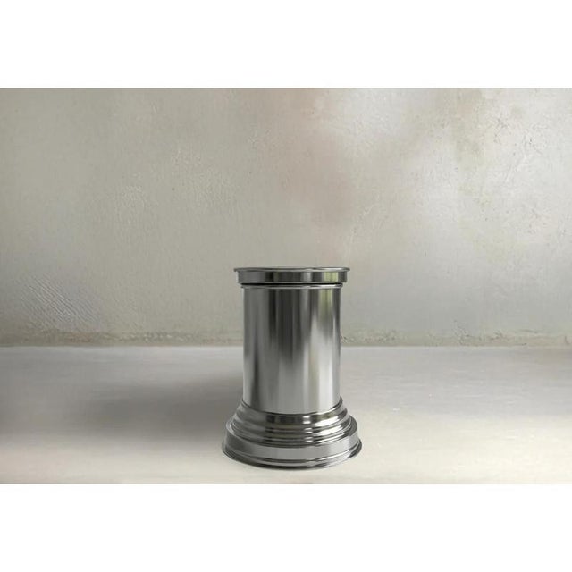 RL 07 Round Side Table in Licorice Glossy Varnished Aluminum by Caspal For Sale - Image 6 of 10