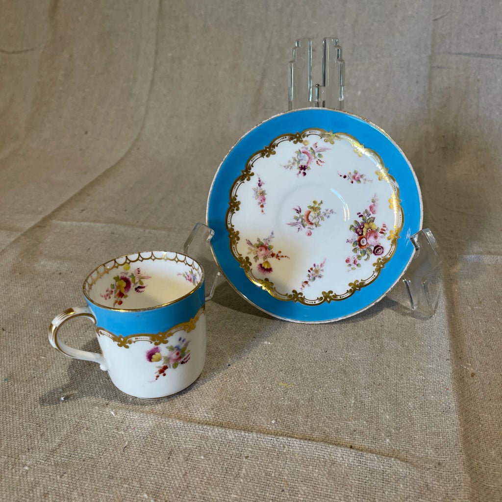 Mid 19th Century Antique Coalport Cup & Saucer | Chairish
