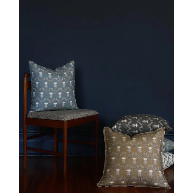 Lauren Servati Textiles, Thistle // La Mer 22"x22" pillow Double-sided throw pillow with a knife edge finish. Includes a...