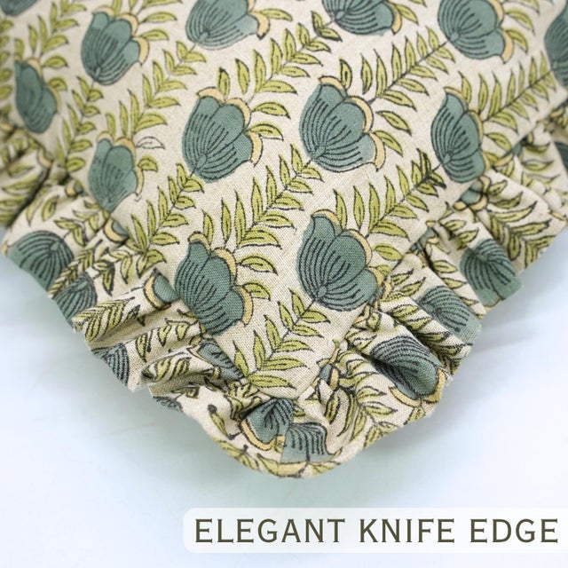 Decorative Frill Cushion Cover Soft Fabric Ruffle Pillow for Home Décor- 16x16 Lotus For Sale - Image 4 of 6