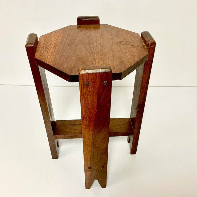 1920s Antique Folk Art Art Deco Arts & Crafts Drink Table or Plant Stand. For Sale - Image 6 of 12