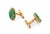 Mid 20th Century 14k Yellow Gold Apple Green Jadeite Cufflinks For Sale - Image 5 of 6