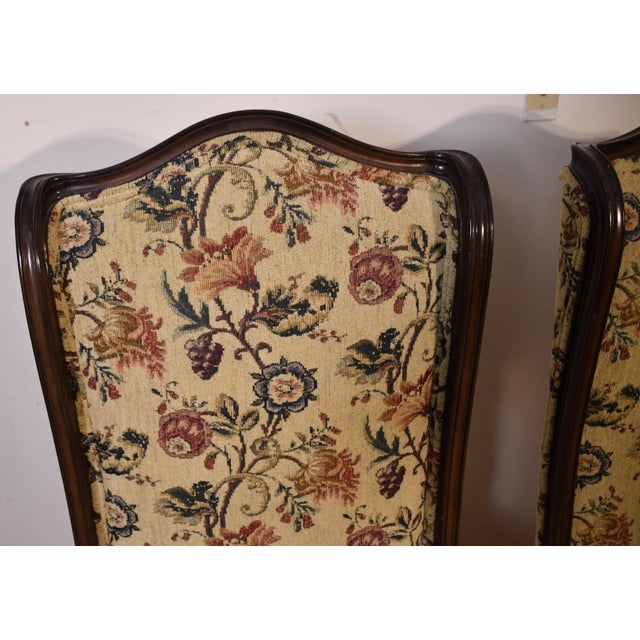 1930 French Xvi Style Fruitwood High Back Living Room Chairs Fireplace Side Chairs For Sale - Image 16 of 18